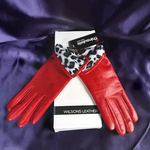 Wilsons Womens Red Leather Gloves